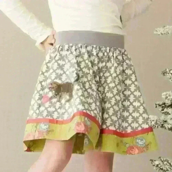 Matilda Jane Secret Fields Pretty Kitty Cat Girl’s Skirt Size 2 Twirl Floral - Picture 1 of 6